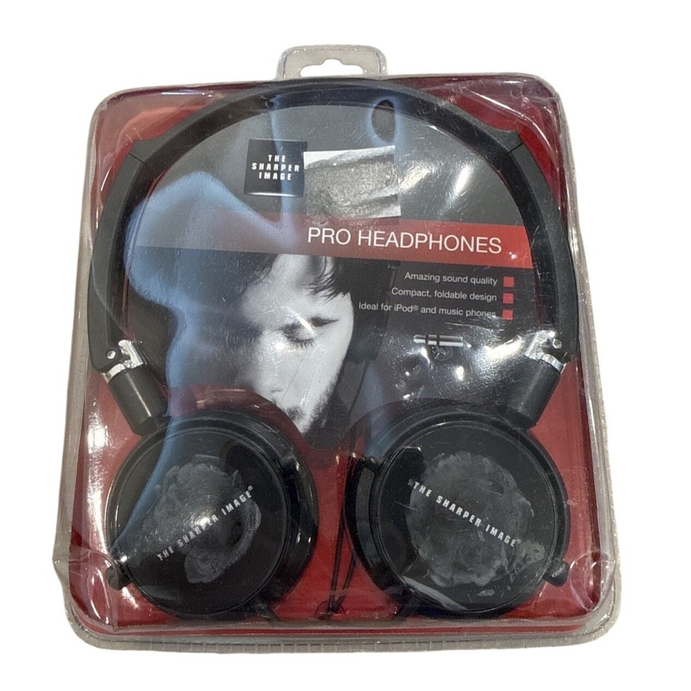 SHARPER IMAGE FOLDABLE PRO HEADPHONES FOLDABLE 3.5mm Jack Music Computer Game